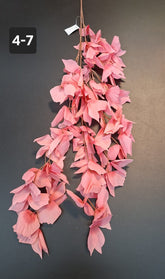 Ramură decorativă cu frunze roz intens - 102cm